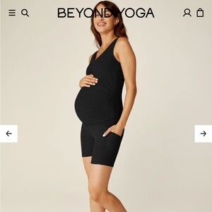 Beyond Yoga Charcoal Maternity Bike Shorts